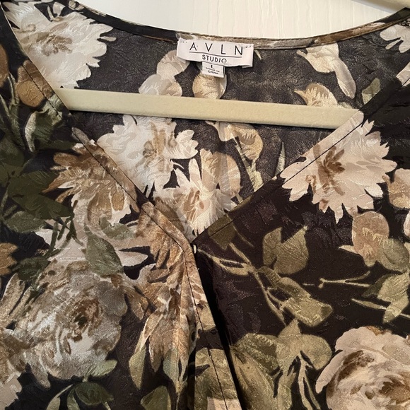 NWOT Black Floral Dress L - Picture 2 of 8
